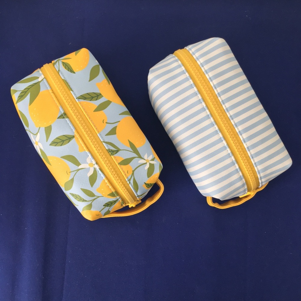 Lemon and Stripe Travel Cosmetic Bag Set - Picture 10 of 16